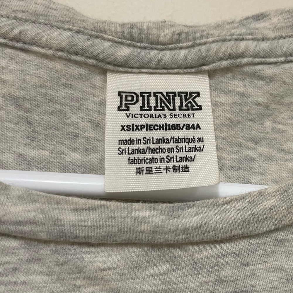 PINK Grey Tee Cropped size XS - Picture 4 of 5